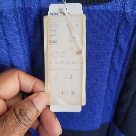 NWT – Clan Douglas Men’s Blue Checkerboard Crew Neck Cashmere Sweater (Size: XL) - Picture 7 of 14